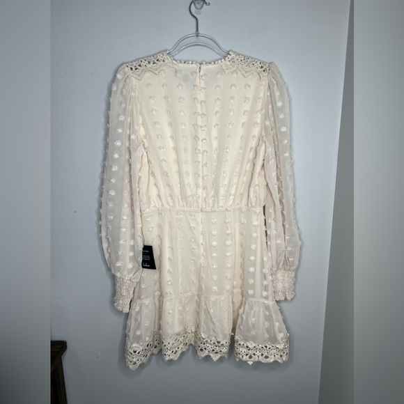 LULUS - NEW/NWT - Lust Or Love Cream Embroidered Lace Long Sleeve Dress. Medium. - Picture 12 of 13